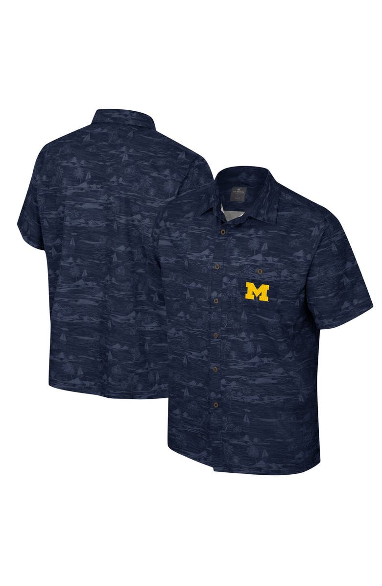 COLOSSEUM Men's Colosseum Navy Michigan Wolverines Ozark Button-Up Shirt, Main, color,