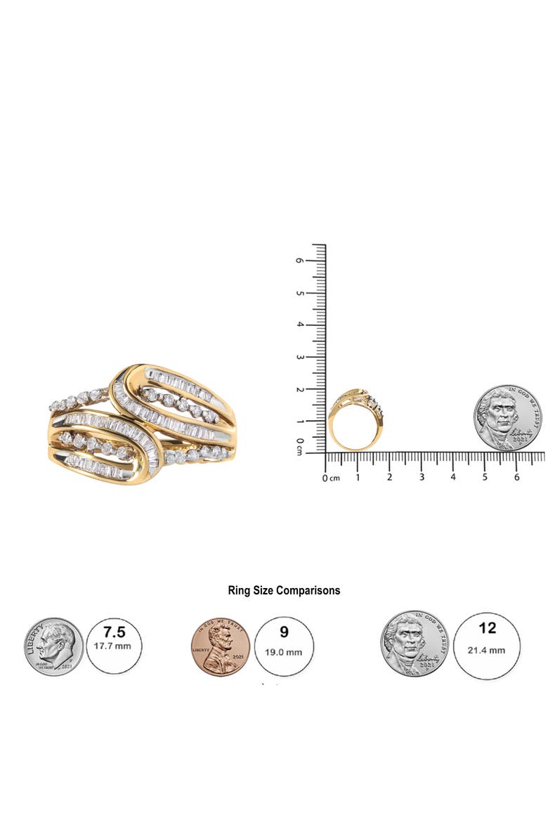 10K Yellow Gold 1/2 Cttw Diamond Open Space Bypass Ring, Alternate, color, Yellow