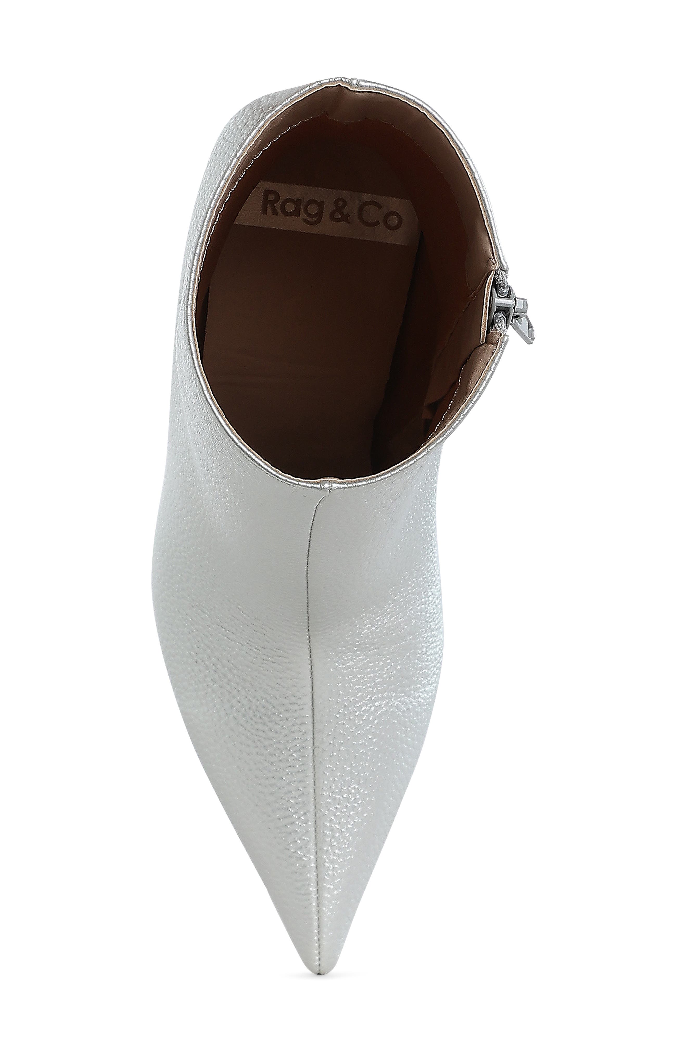 Tentia Pointed Toe Bootie, Alternate, color, SILVER