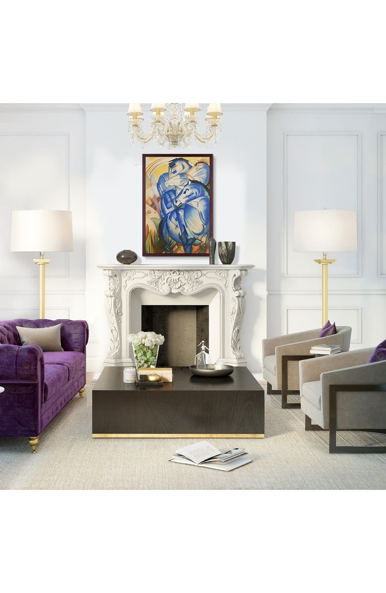 OVERSTOCK ART The Tower of Blue Horses - Framed Oil Reproduction of an Original Painting by Franz Marc, Alternate, color, 