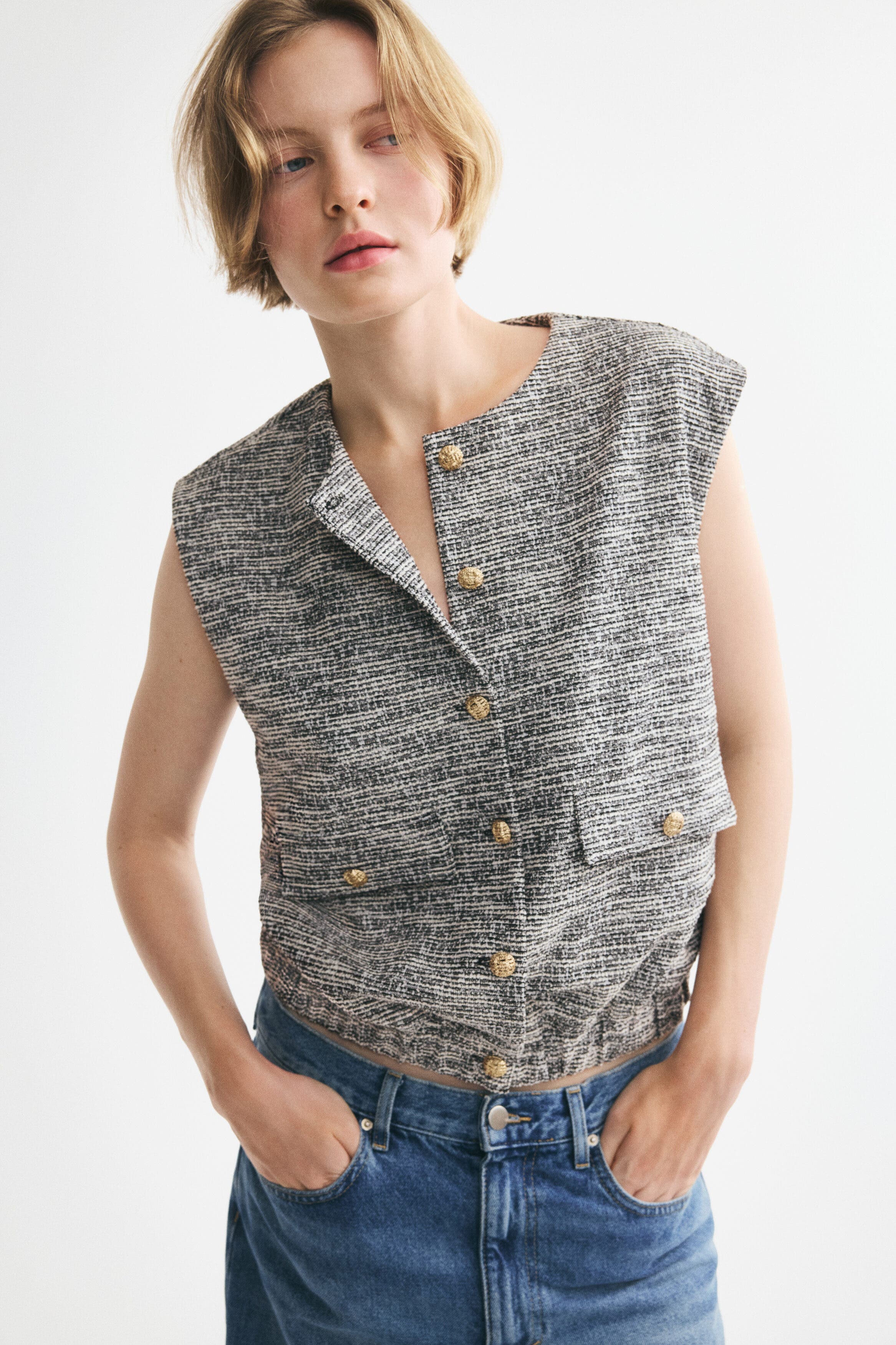 selected Dusty gray melange/cream