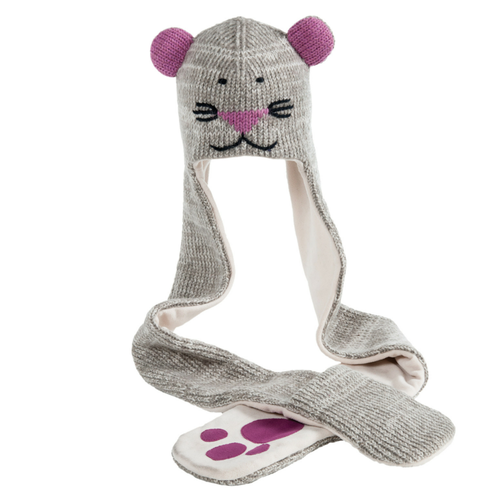 Nirvana Designs Mouse Hatscarf In Grey