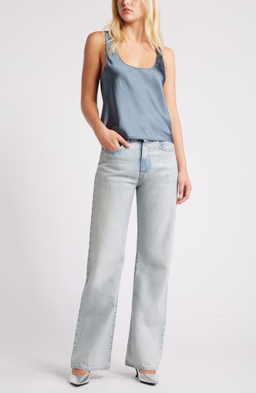 OPEN EDIT OPEN EDIT SCOOP NECK SATIN TANK