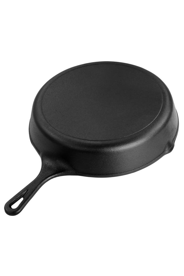 12 Inch Round Preseasoned Cast Iron Frying Pan, Alternate, color, Black