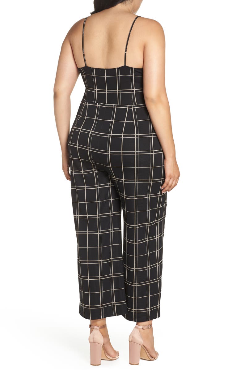 Leith Windowpane Check Jumpsuit, Alternate, color, 