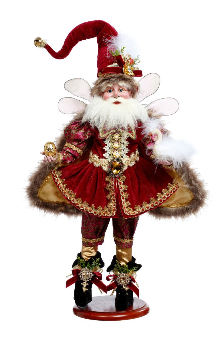 Mark Roberts 6 Geese A Laying Fairy on Base, Main, color, Red