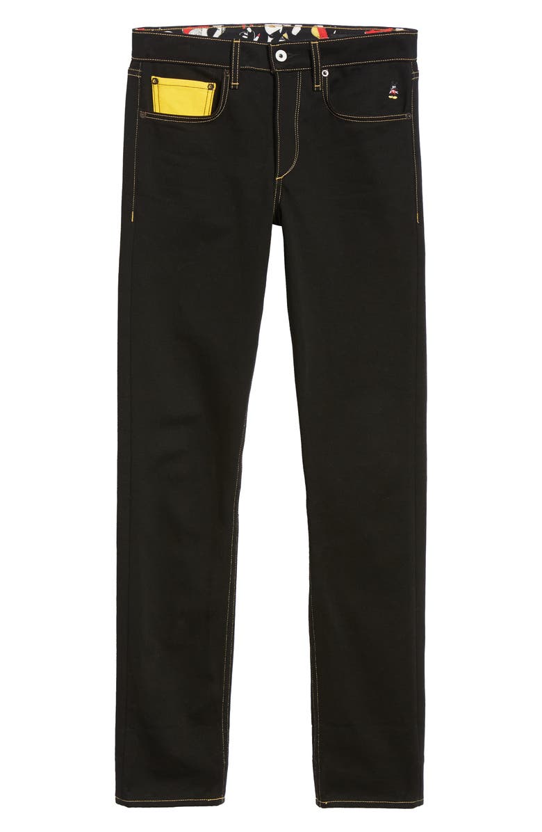 rag & bone Mickey Mouse Unisex Slim Fit Jeans, Alternate, color, 