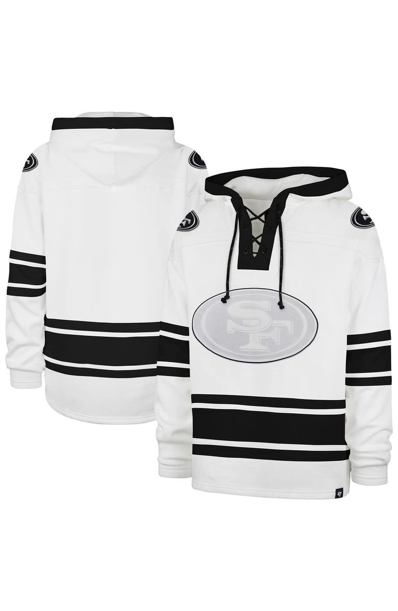 '47 Men's '47  White San Francisco 49ers After Image Superior Lacer with Hood, Alternate, color, White