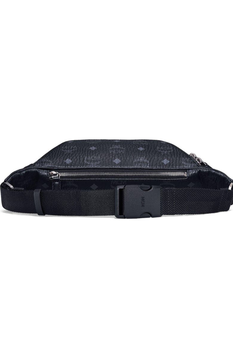 MCM Medium Fursten Belt Bag in Visetos, Alternate, color, Black