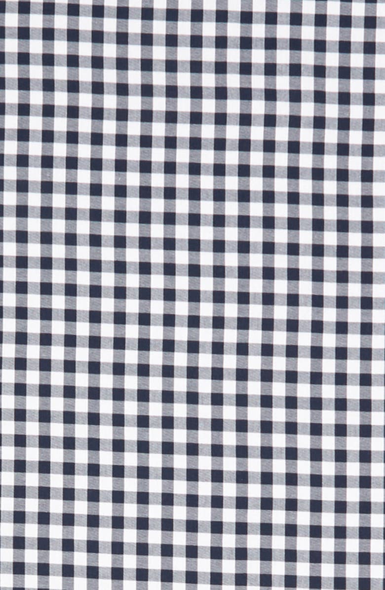 Petite Plume Gingham Table Runner, Alternate, color, Navy