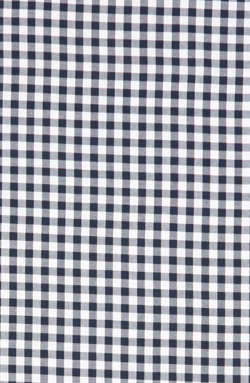 Petite Plume Gingham Table Runner In Navy