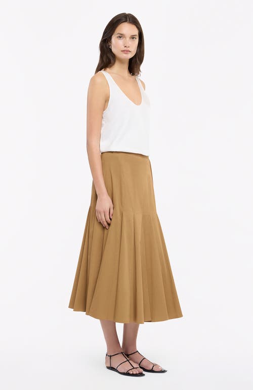 Another Tomorrow Panel Wrap Skirt In Toffee