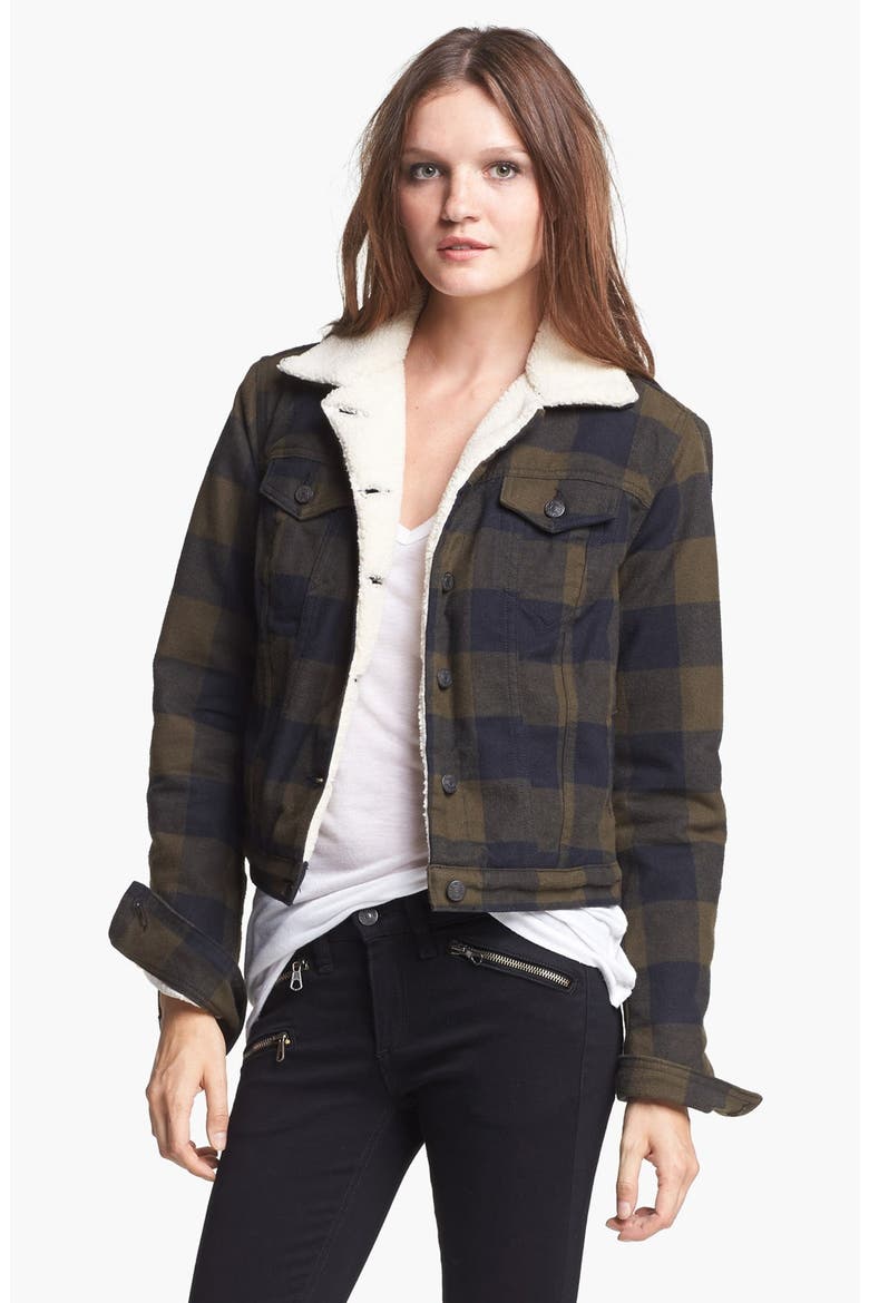 'The Fleece' Denim Jacket, Main, color, ARMY PLAID