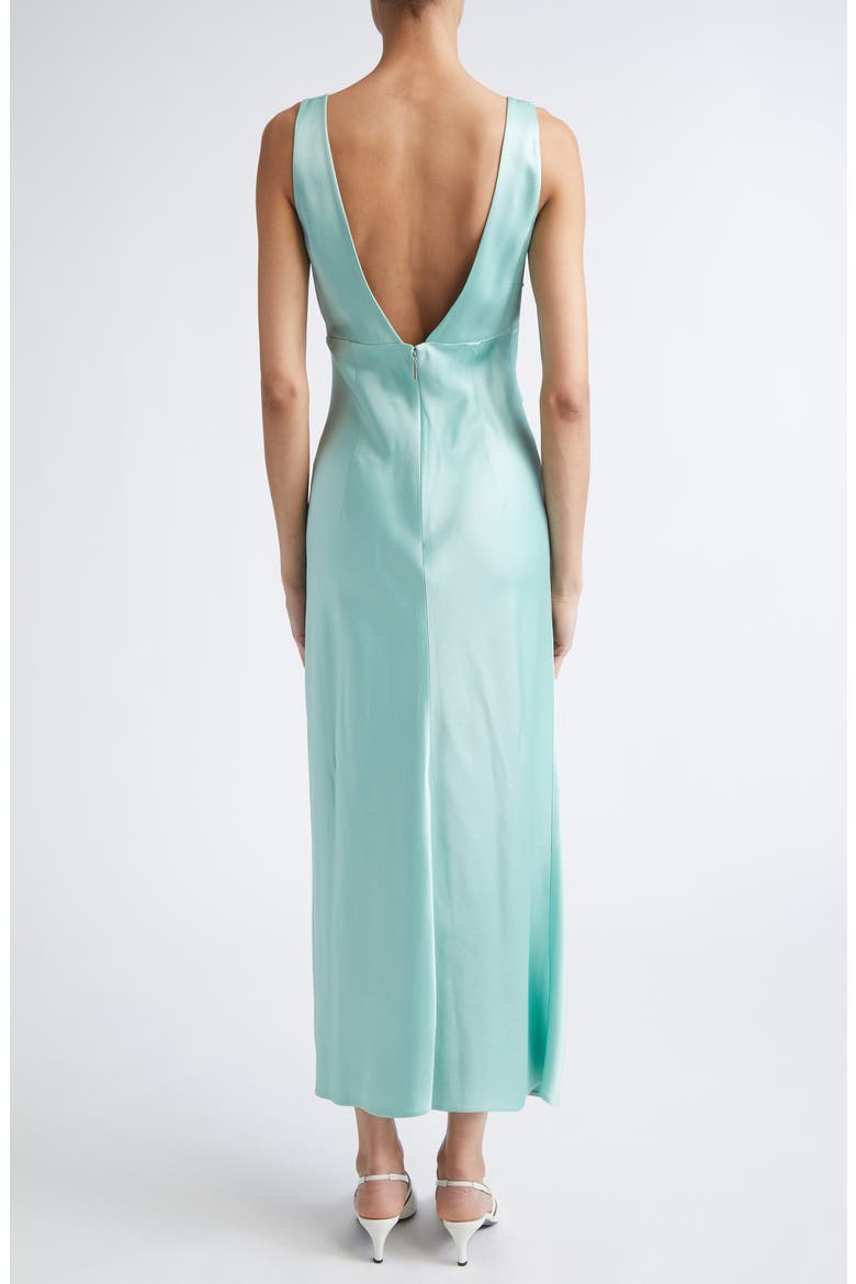 Bias Cut Crepe Back Satin Dress, Alternate, color, PALE SAGE