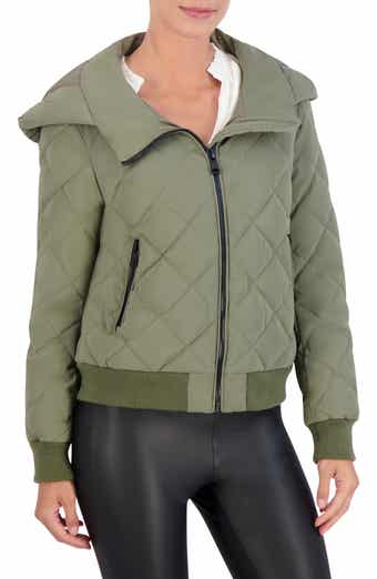 Water Resistant Hooded Quilted Bomber Jacket