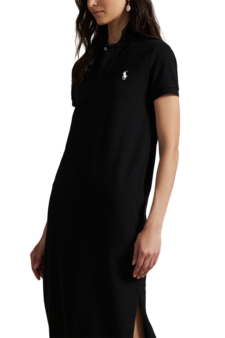 polo shirt dress women's Womens Blue 78% Cotton Casual Polo Dress - Sunshine