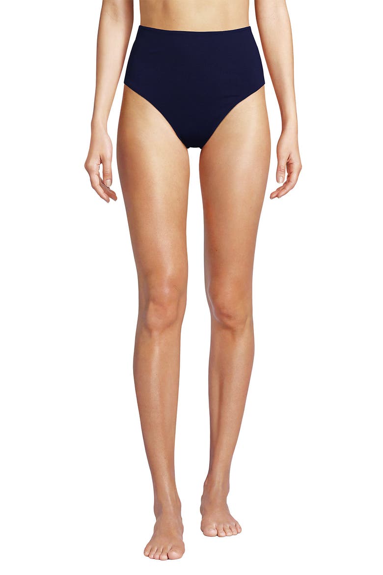 Cheeky High Waisted Bikini Bottoms, Main, color, Deep Sea Navy