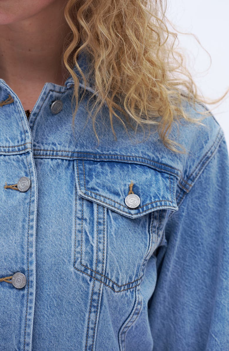 Bayeas Long Sleeve Denim Minidress, Alternate, color, Light Blue