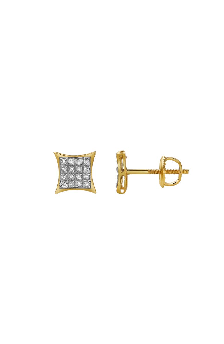 LuvMyJewelry Nobreza 10K Yellow Gold Diamond Unisex Earrings - 0.12 Cts, Main, color, 10K Yellow Gold