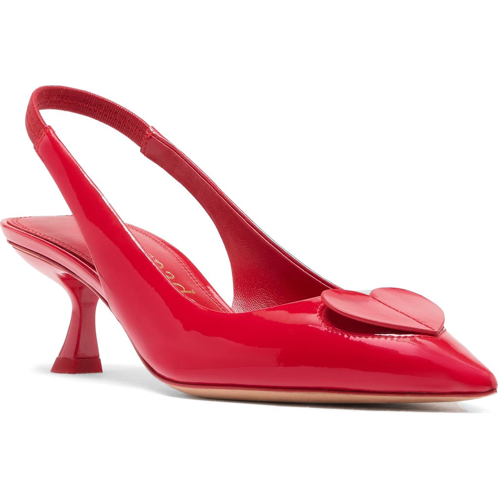Kate Spade New York Lover Slingback Pointed Toe Kitten Heel Pump In Cherry Rouge