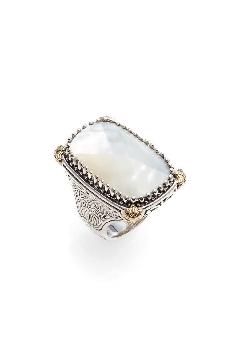 Selene Mother-of-Pearl Ring, Main, color, SILVER/ GOLD/ MOTHER OF PEARL