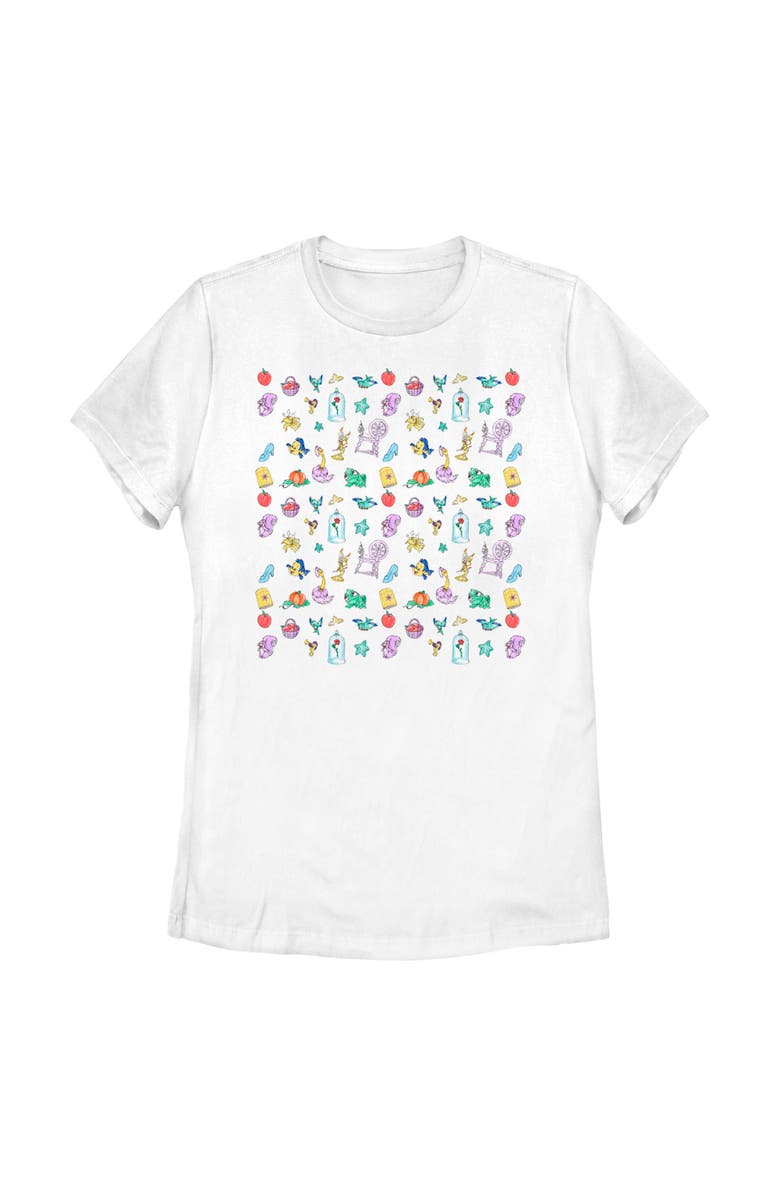 Disney Women's Disney Princesses Icons  Graphic T-Shirt, Main, color, White