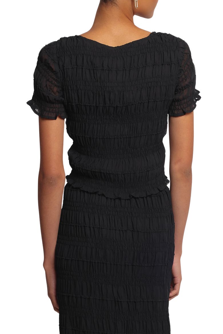 Valana Smock Top, Alternate, color, BLACK