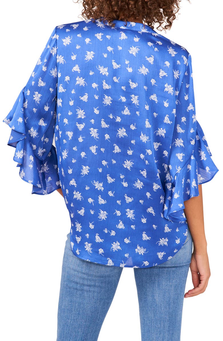 Vince Camuto Floral Flutter Sleeve Blouse, Alternate, color, 