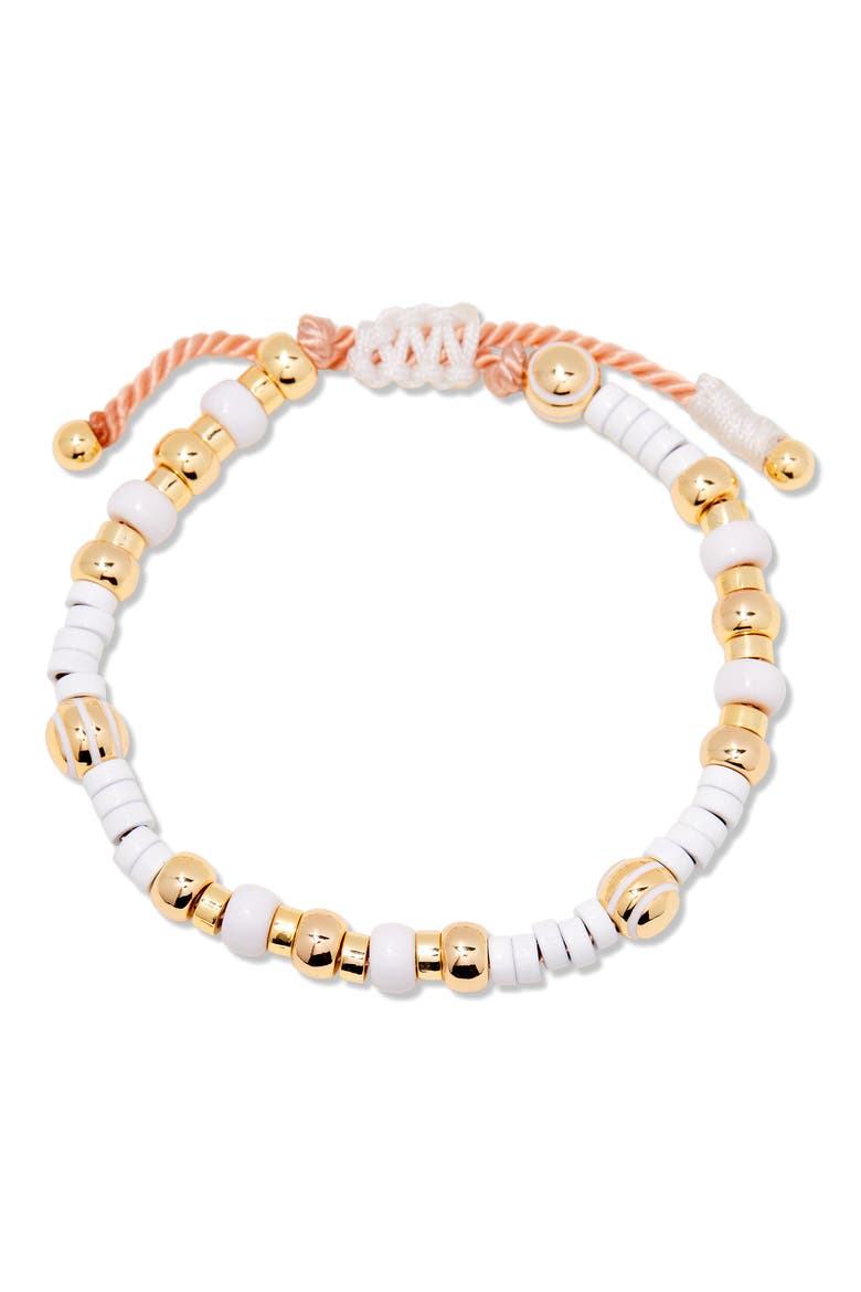Cove Beaded Bracelet, Main, color, GOLD/ WHITE
