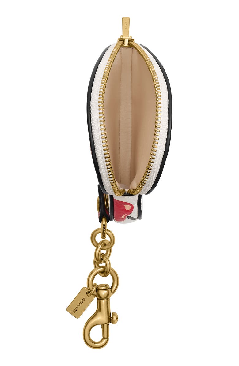 COACH Cherry Print Leather Boxed Heart Coin Purse, Alternate, color,