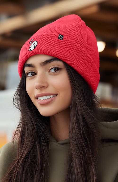 Dalix Heartly Ghost Beanie In Neon Pink