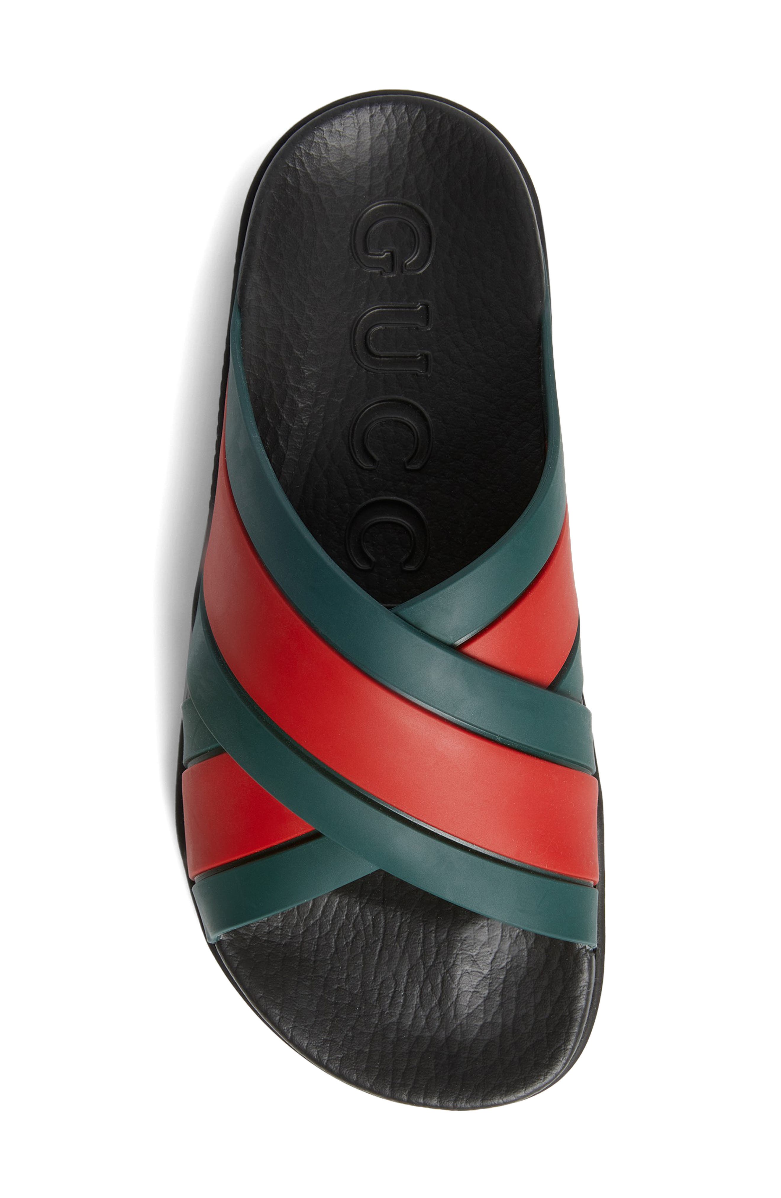 Gucci Agrado Web Stripe Slide Sandal, Alternate, color, 
