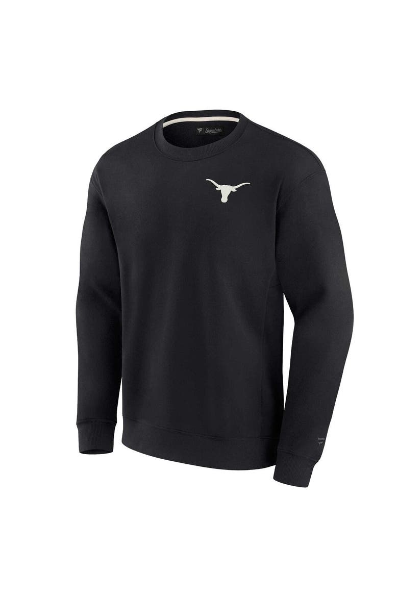 Unisex Fanatics Black Texas Longhorns Super Soft Pullover Crew Sweatshirt, Alternate, color, Black