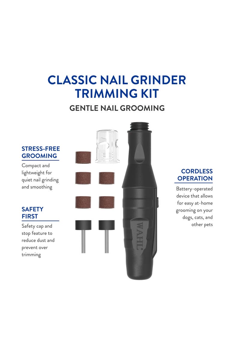 Pet, dog, and cat classic nail grinder trimming kit, Alternate, color, Black