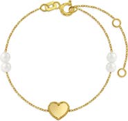 In Season Jewelry 14k Framed Heart Girls Bracelet