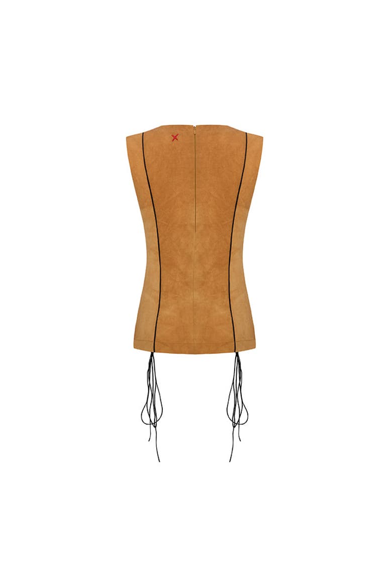 Cotton Top With Slit Detail, Alternate, color, ORANGE
