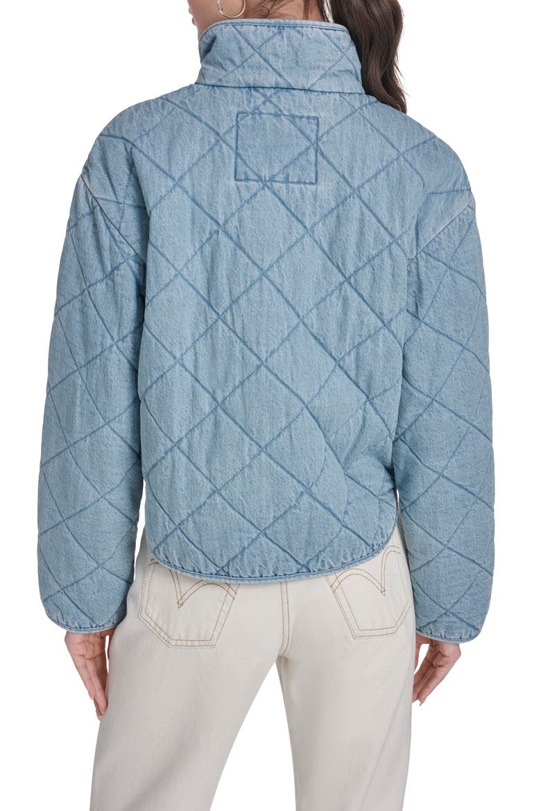 Quilted Cotton Jacket, Alternate, color, LIGHT WASH DENIM
