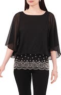 Chaus Embellished Border Top