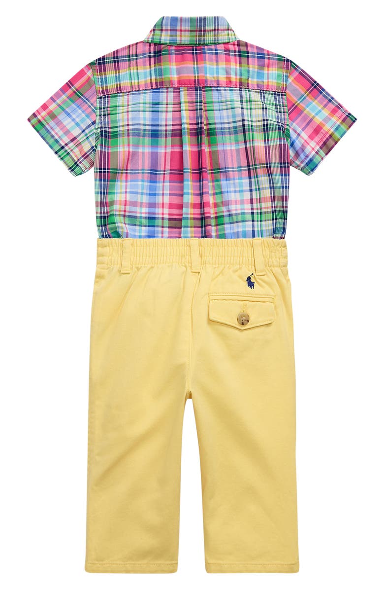 Ralph Lauren Plaid Shirt & Pants Set, Alternate, color, 