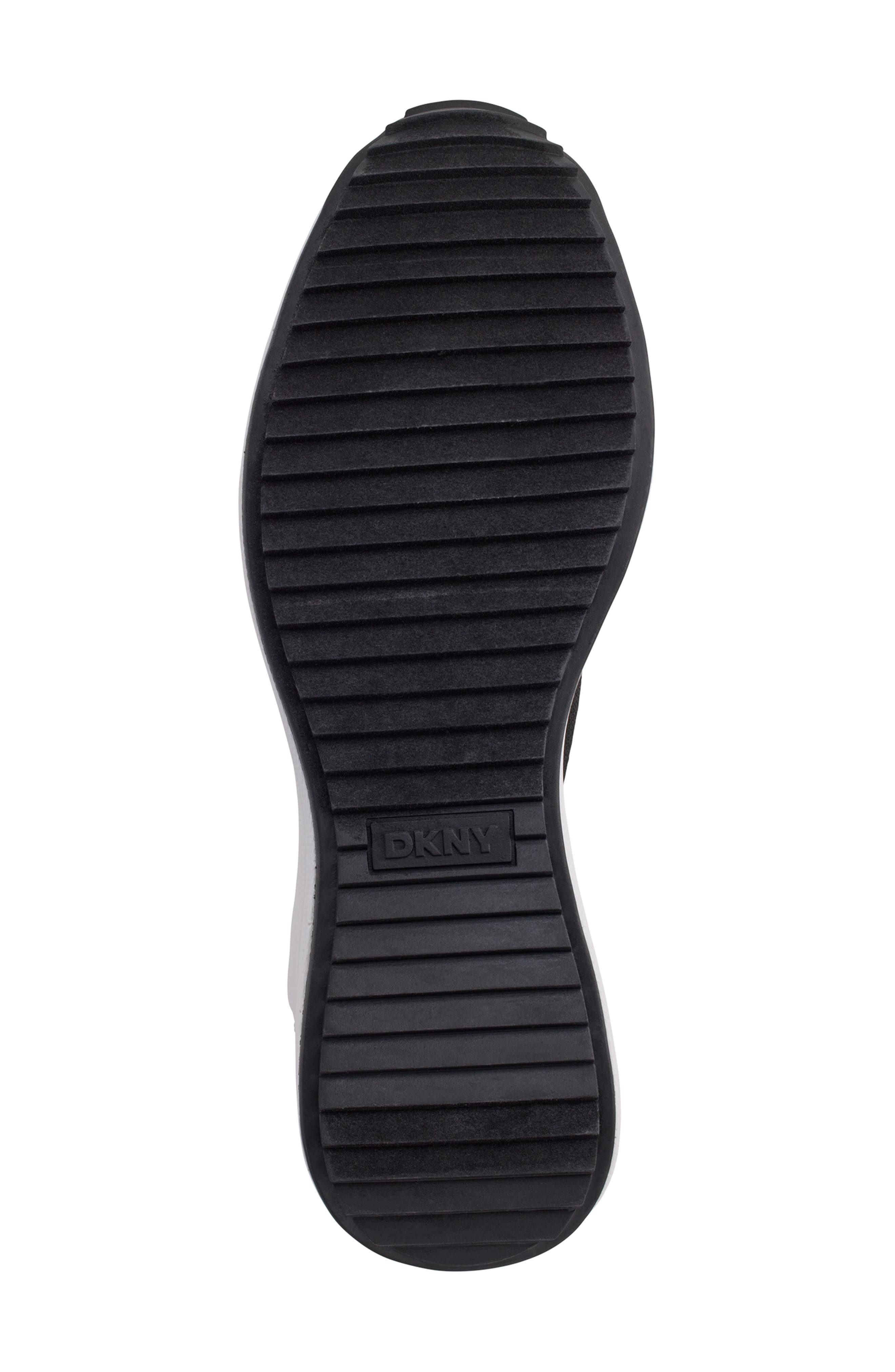 DKNY Keeva Wedge Knit Sneaker, Alternate, color, Black