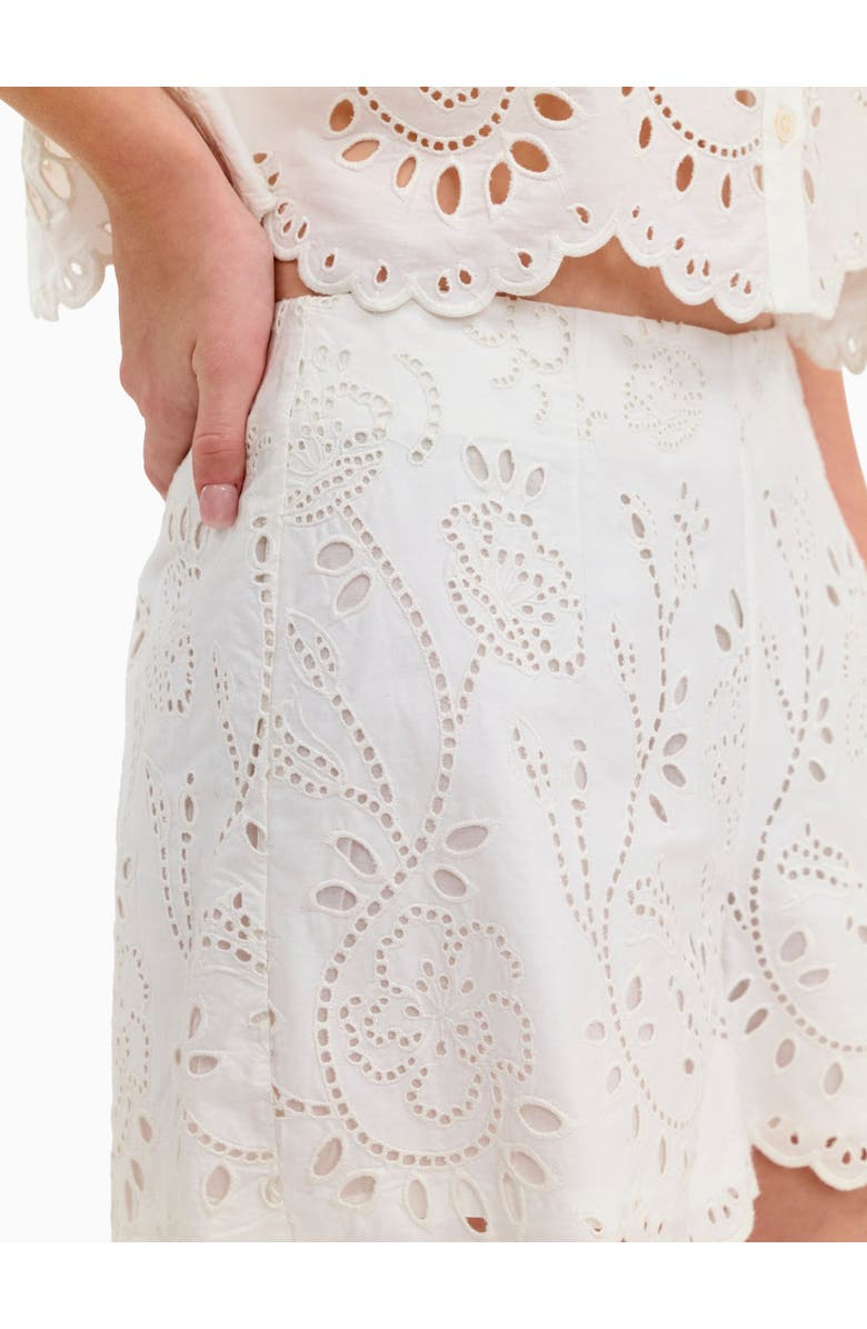 Rebecca Taylor Brielle Poplin Eyelet Short, Alternate, color, Ivory