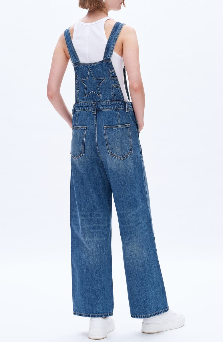 Bayeas Straight Leg Denim Overalls, Alternate, color, Medium Blue