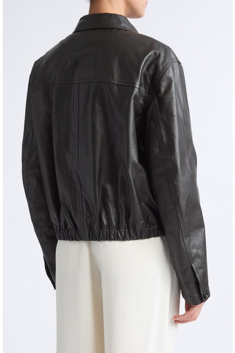 Leather Blouson Jacket, Alternate, color, DARK ESPRESSO