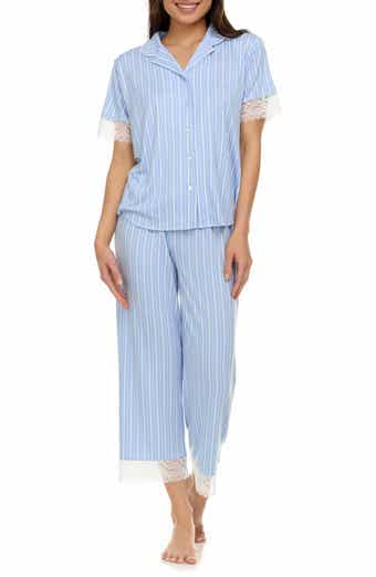 Flora By Flora Nikrooz Janelle Notched Lace Crop Pajamas