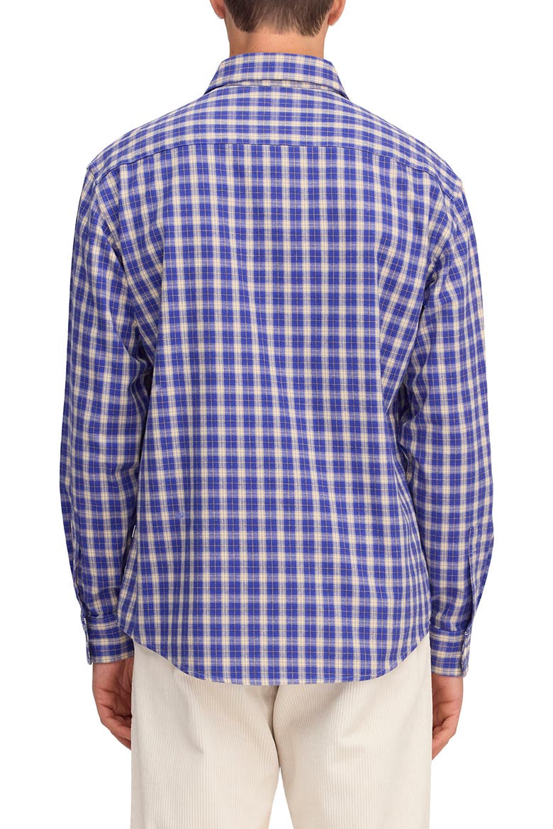 Deon 5465 Organic Cotton Button-Up Shirt, Alternate, color, COBALT CHECK