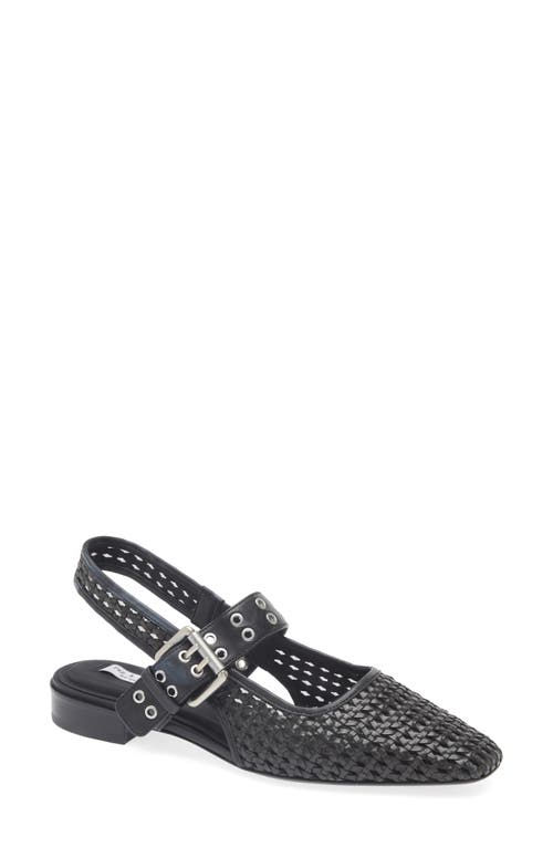 Rag & Bone Astra Woven Buckle Slingback Ballerina Flats In Black