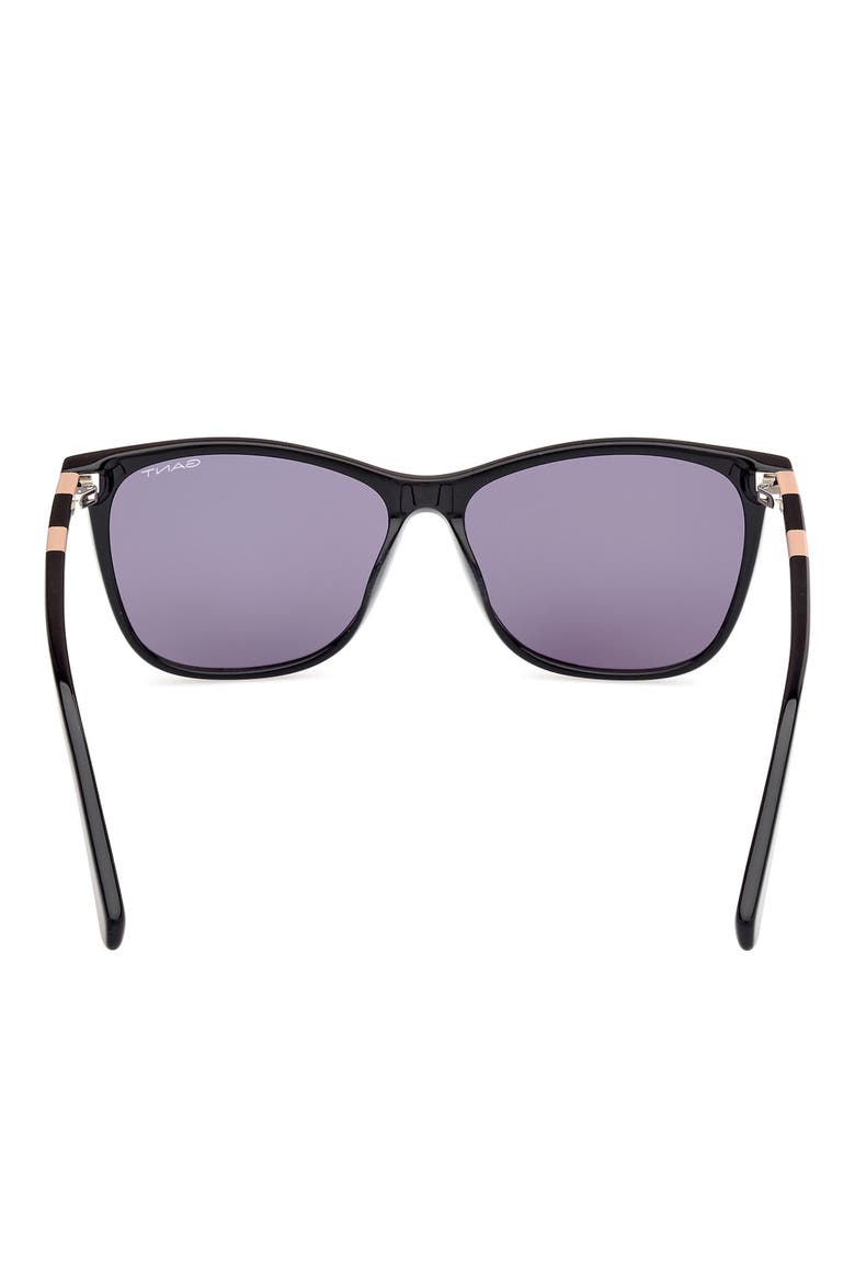 Square Sunglasses, Alternate, color, SHINY BLACK / SMOKE
