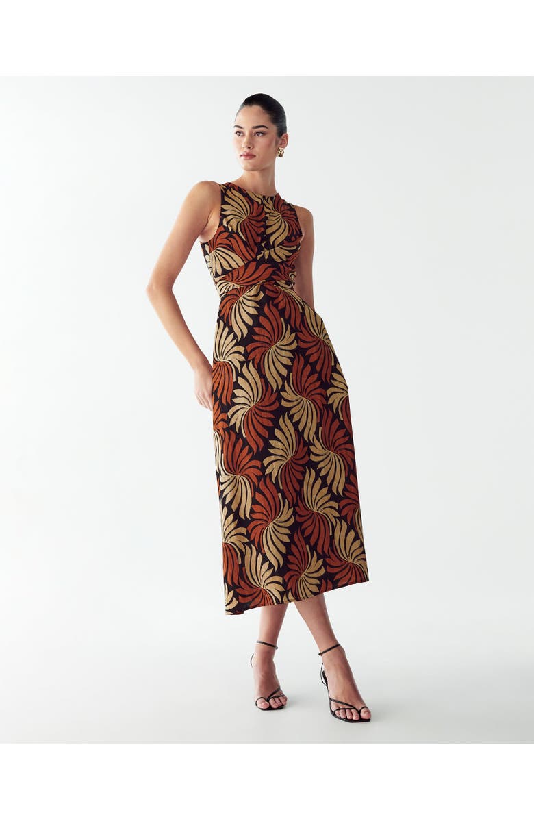WILLA Revival Midi Dress, Alternate, color, Golden Leaf