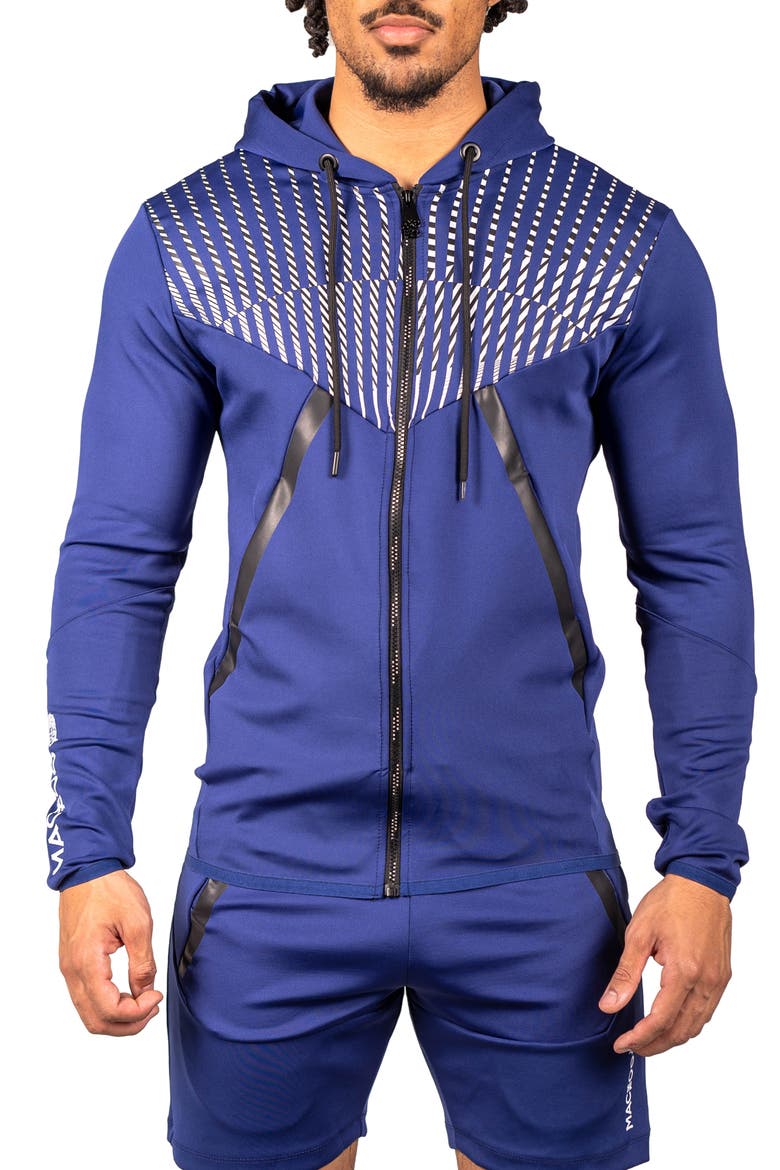 Shield Blue Zip Hoodie, Main, color, BLUE