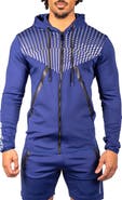 Maceoo Shield Blue Zip Hoodie